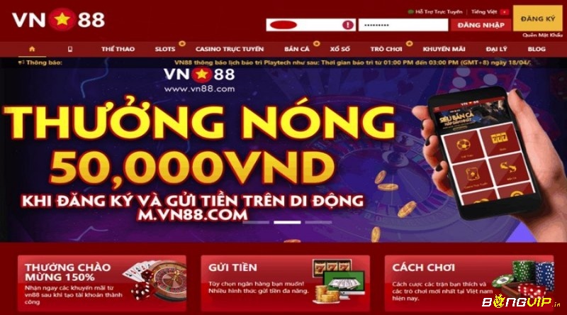 Giao diện đồ họa của web cược VN88 BET cực chất